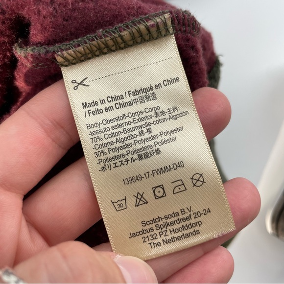 Scotch & Soda Crewneck Sweatshirt Olive “Tell No Tales” Cotton Blend S - Picture 7 of 7